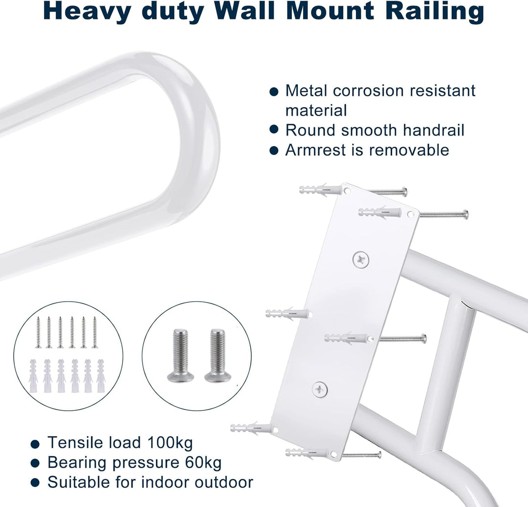Treppe Handläufe, Edelstahl Treppengeländer Handlauf mit Beschlägen für 1-5 Stufen, Hochbelastbare H