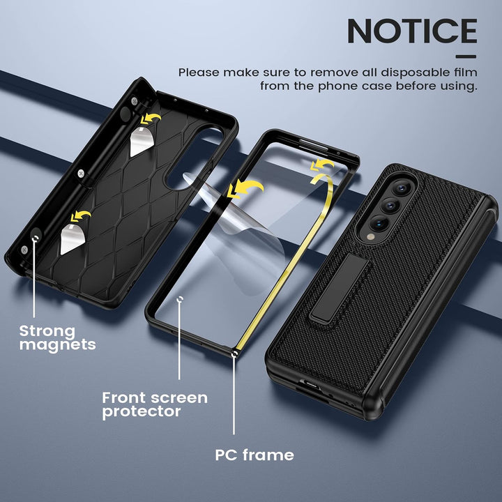 HWeggo Handyhülle für Samsung Galaxy Z Fold 4 Hülle mit Ständer,Galaxy Z Fold 4 Schutzhülle mit Disp