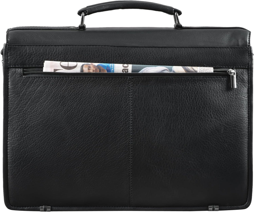 STILORD 'Miguel' Klassische Leder Aktentasche Schwarz Herren grosse Businesstasche Arbeit Bürotasche