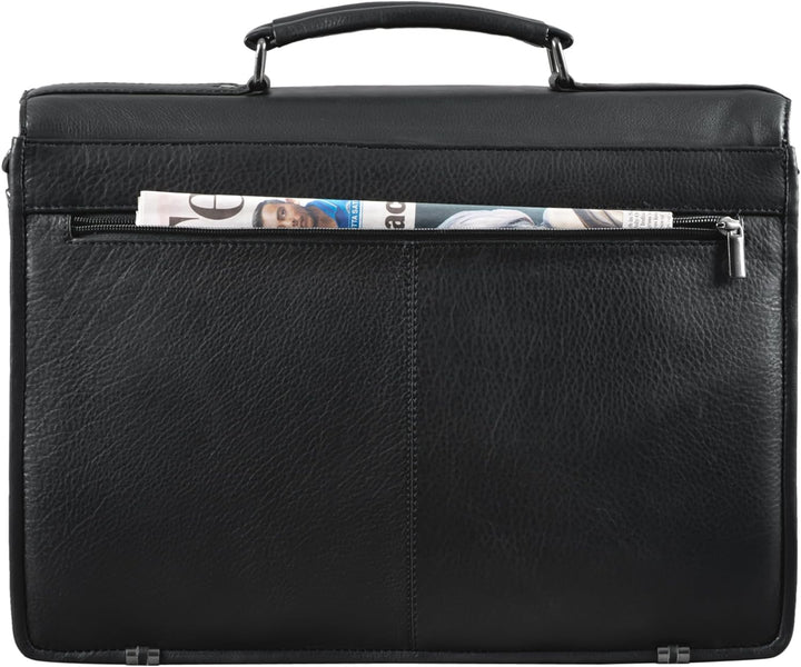 STILORD 'Miguel' Klassische Leder Aktentasche Schwarz Herren grosse Businesstasche Arbeit Bürotasche
