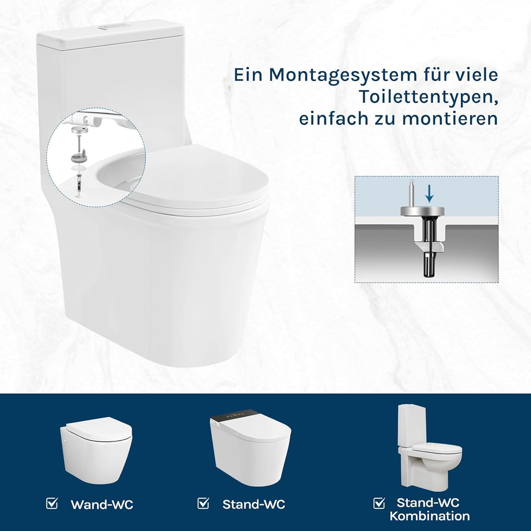 WOLTU WS2544 Toilettendeckel WC Deckel Sitz Absenkautomatik, Kunststoff, Fast Fix/Schnellbefestigung