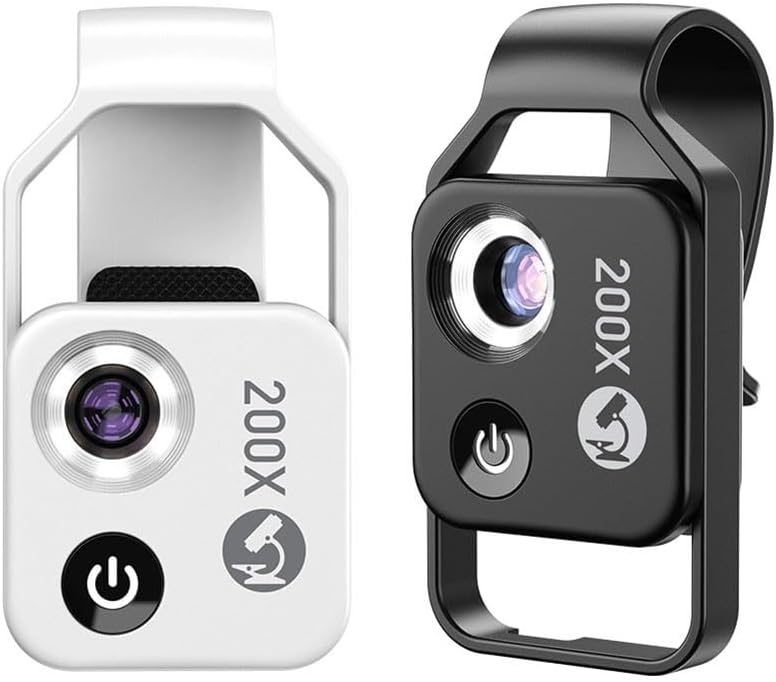 200 x Handy-Mikroskop-Objektiv mit LED-Licht, tragbares digitales Mikroskop für Kinder, Handmikrosko