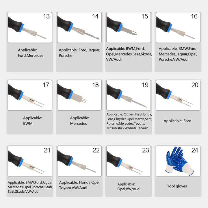 VKALTUL Auspinnwerkzeug kfz Set23-tlg terminal Removal Tool kit, Pin Werkzeug KFZ Stecker terminal a