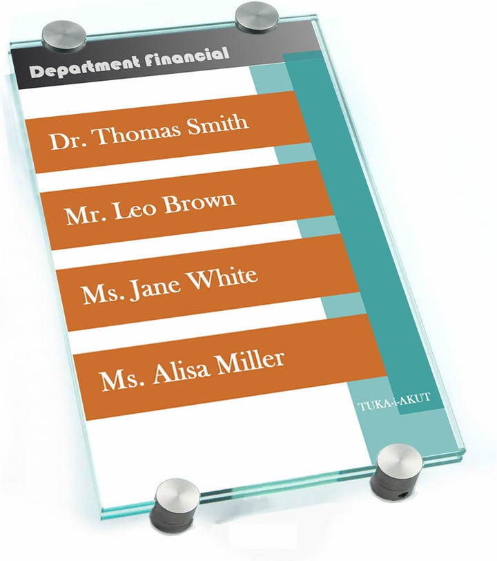 TUKA-i-AKUT Büro Türschild A3, Klare Acryl Info Sign Halter Transparent, Büroschild zum selbst besch