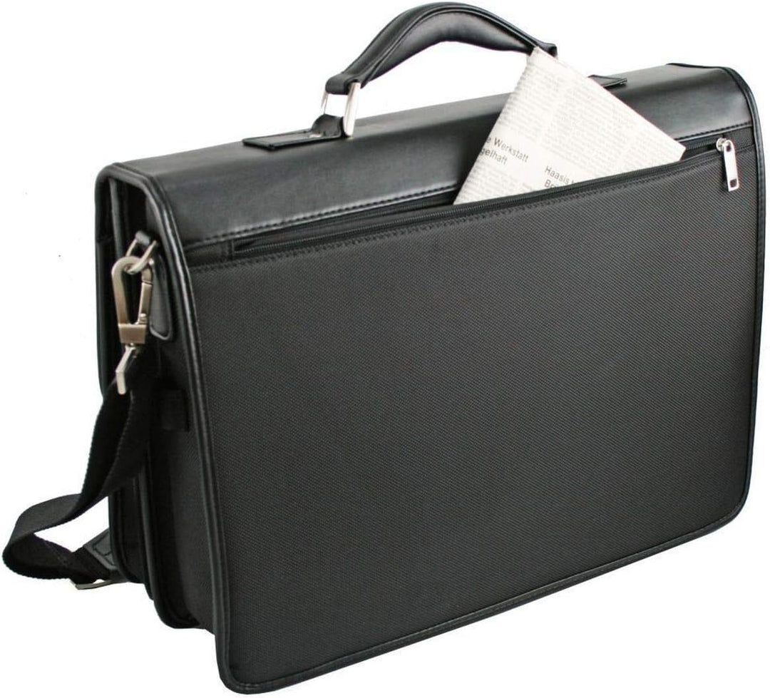 Schultertasche 43 cm gross Aktentasche Laptoptasche Schwarz Nylon D & N Bowatex