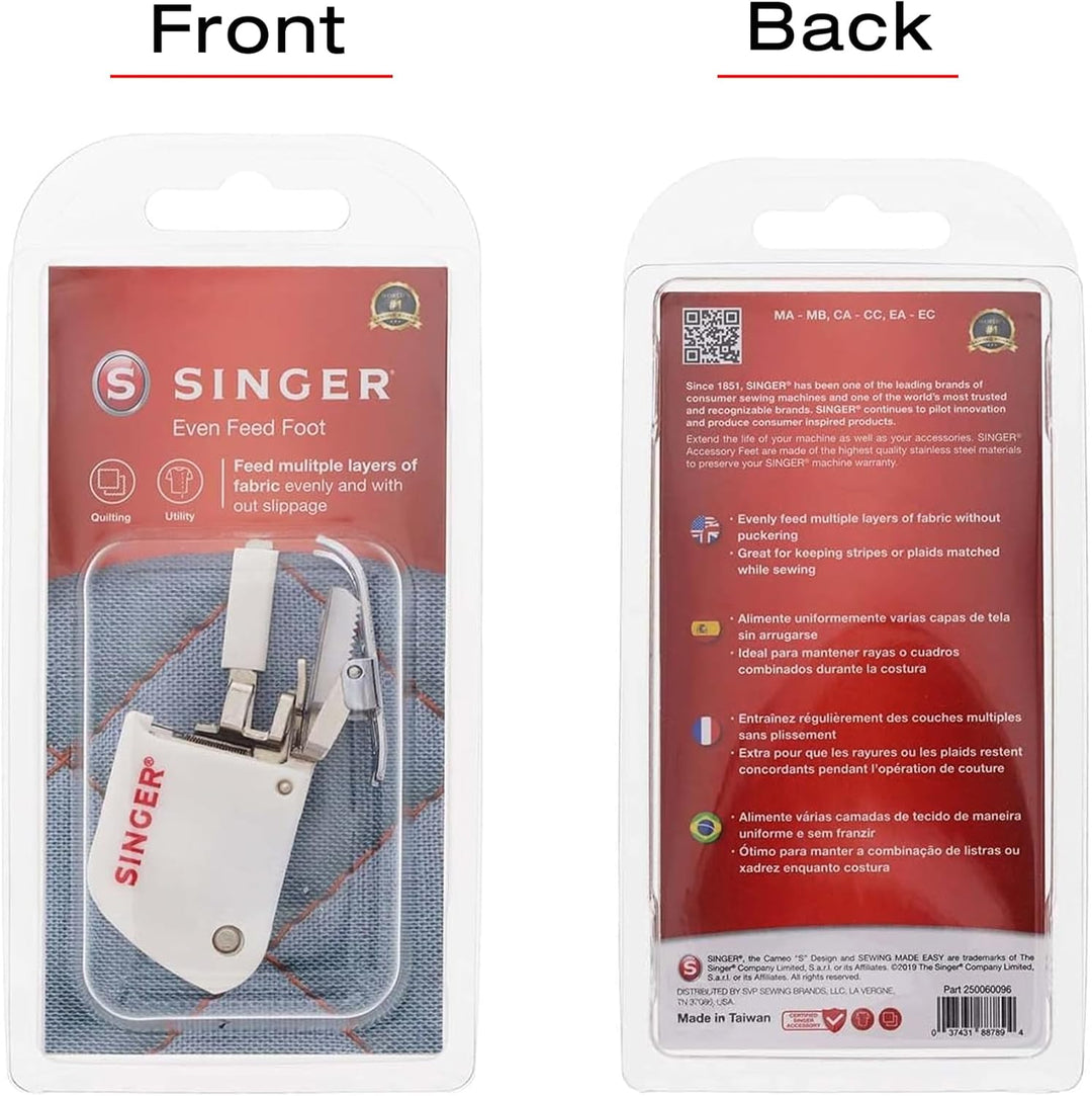SINGER Even Feed Nähfuss – Gabel, perfekt für passende Streifen und Plaids, Quilten und Nähen mit Fl