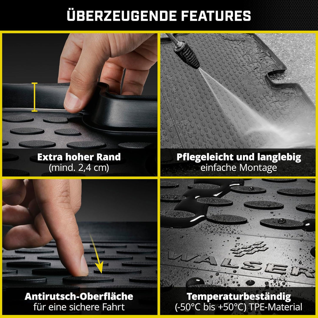 WALSER XTR Kofferraumwanne kompatibel mit Skoda Kodiaq 2016-Heute, oberer Ladeboden, 100% passgenaue