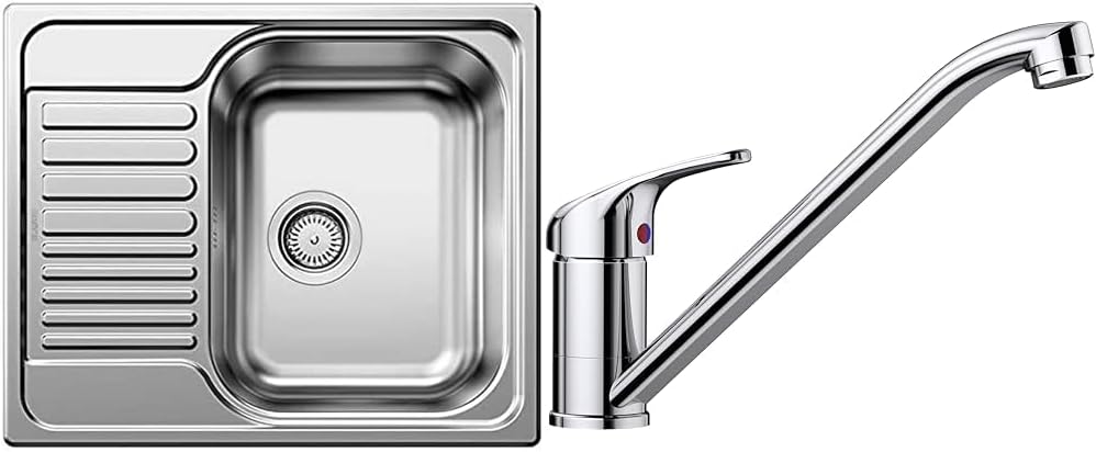 BLANCO Tipo 45 S Mini, Küchenspüle, Edelstahl Naturfinish, 1 Stück, 516524 & Daras Küchenarmatur, ch