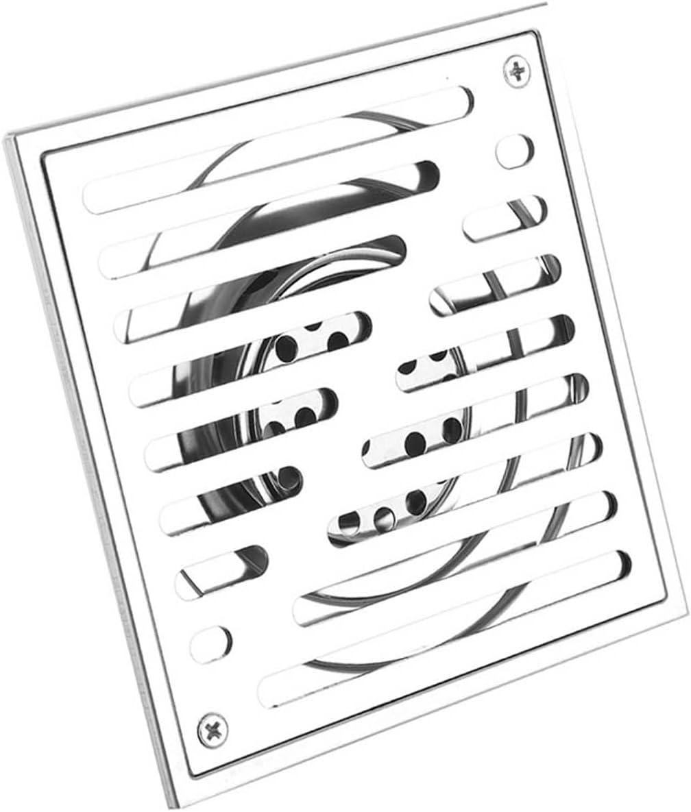 Quadratische Dusche Bodenablauf Bad Flieseneinsatz Bodenablass mit abnehmbarem Siebdeckel Chrom-Fini