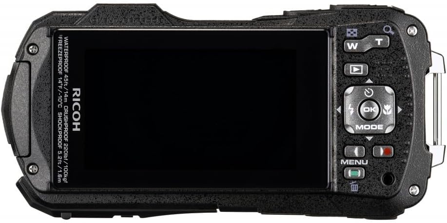 Ricoh WG-80 Schwarz Wasserdichte Digitalkamera - stosssicher frostsicher drucksicher 03122, Schwarz
