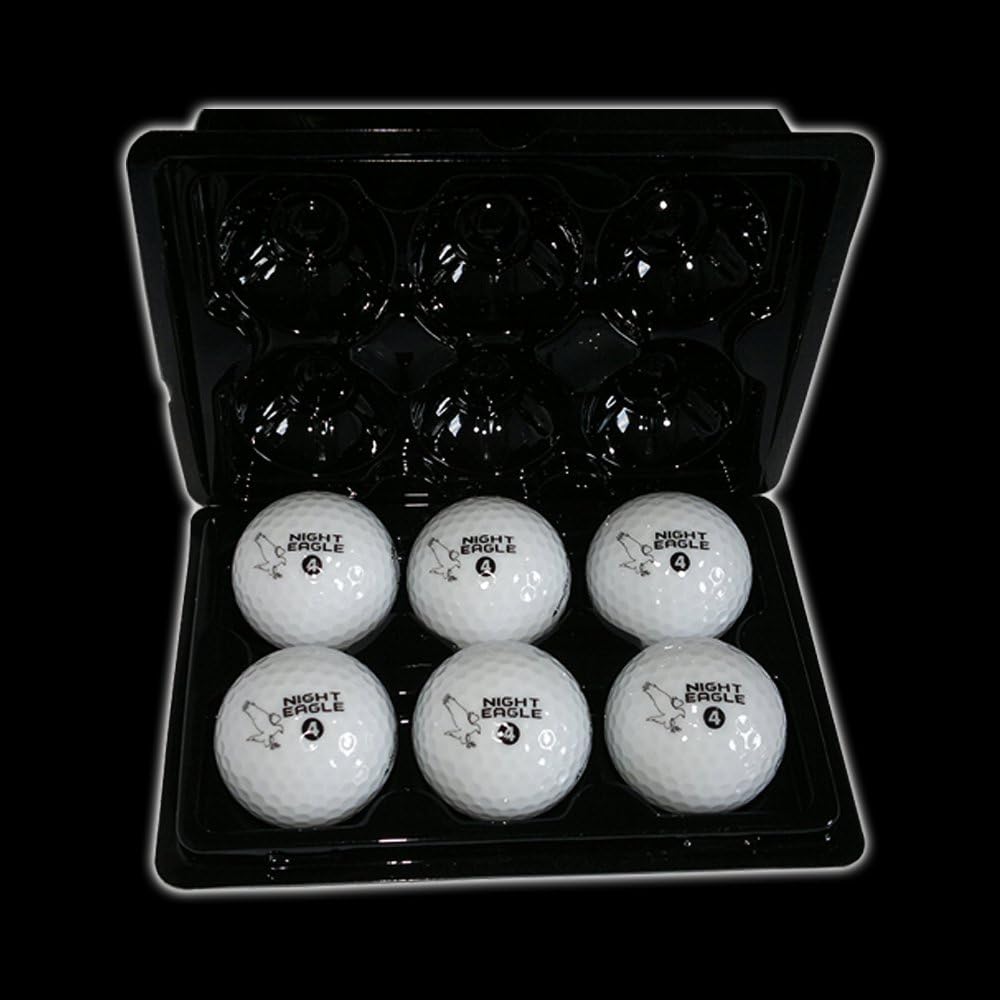 Night Eagle 6 LED Golfbälle Light-Up - Nachtgolf leuchten Rot Blau Grün Pink Weiss Fun Sport Lustig