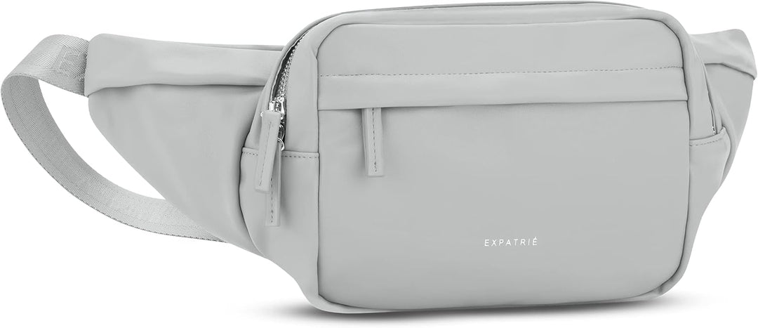 Expatrié Bauchtasche Damen Grau - Justine - Brusttasche für Reise, Festival & Sport - Stylische Bumb