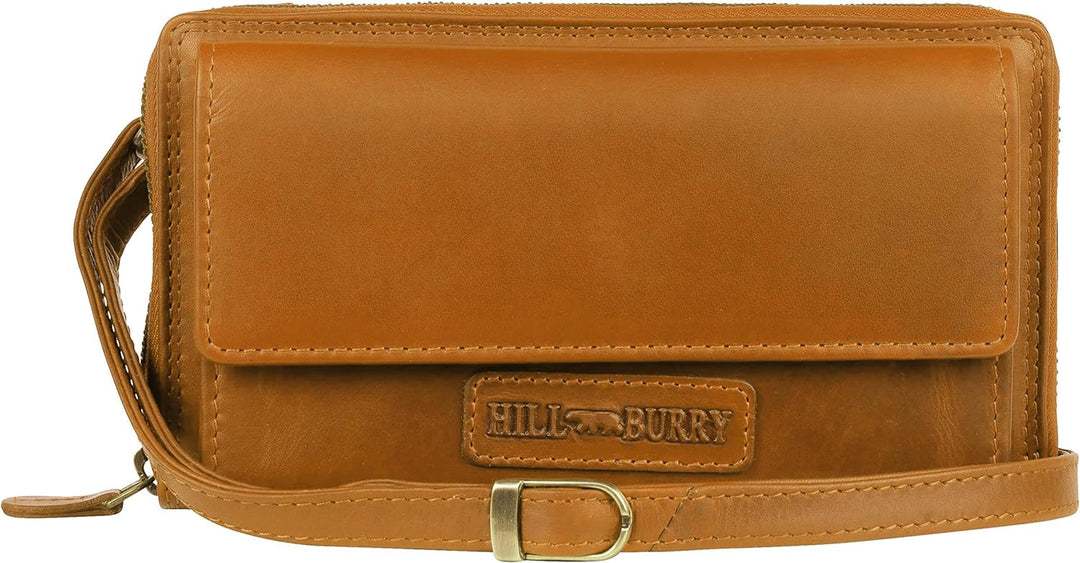 Hill Burry Echtleder Handy Portemonnaie Rinara I Geldbörse | Umhängetasche | Handy Wallet hochwertig