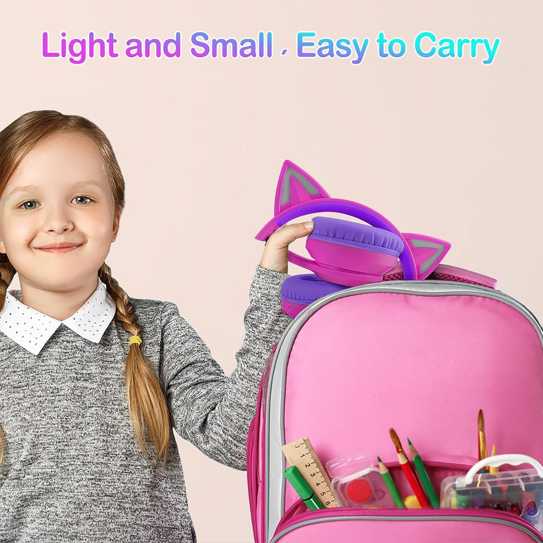 LOBKIN Kinder Kopfhörer mit Tasche, Kopfhörer Kabellos und Kabel Bluetooth für Kinder, Faltbar Einst