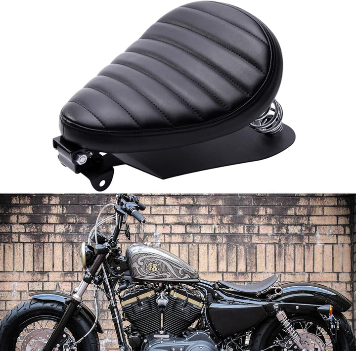 DREAMIZER Schwarz Dick Motorrad Bobber Sitz, Motorrad Solo Sitz für Sportster XL883 1200 Dyna Cross