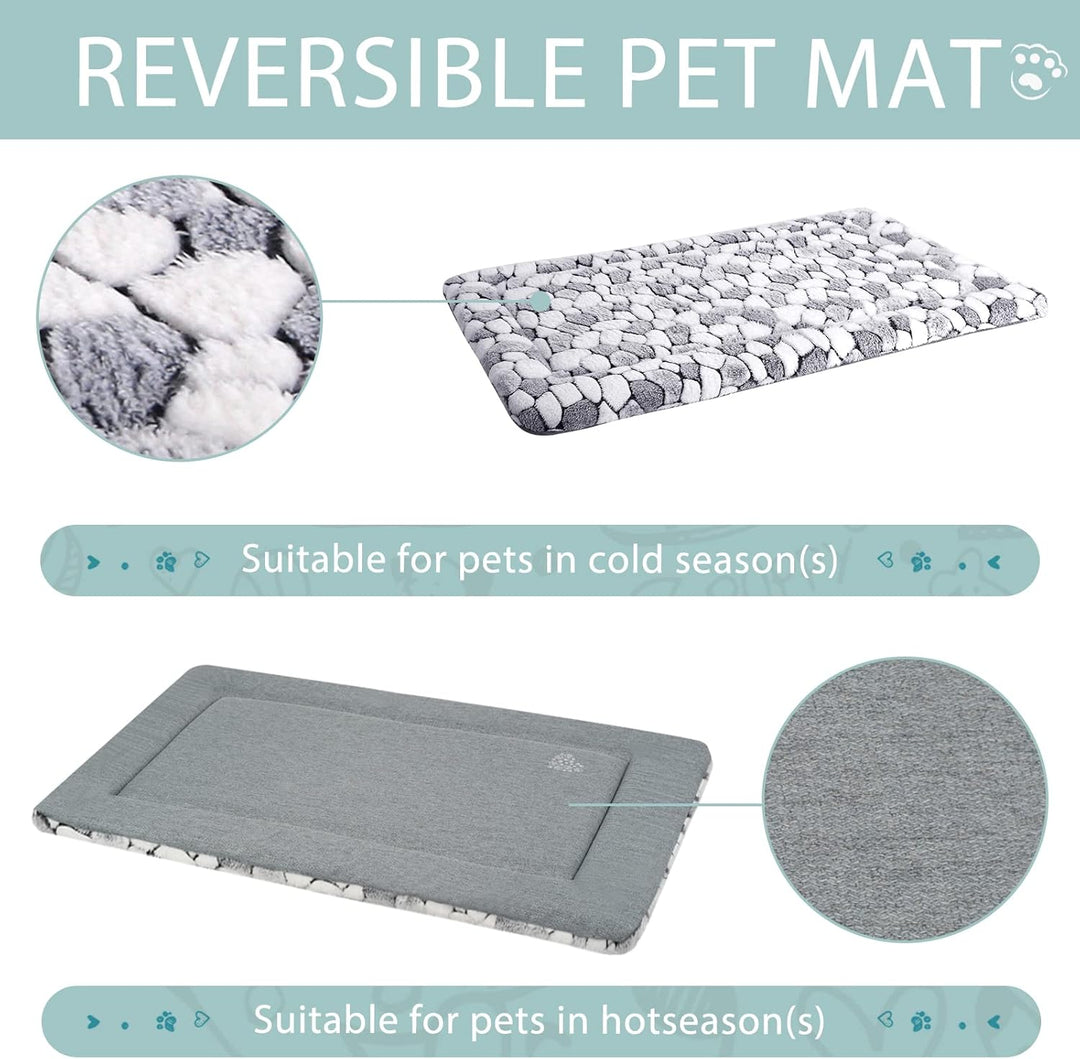 VANKEAN Hundekäfig-Matte, wendbares Hundekäfig-Pad (kühl und warm), maschinenwaschbar, für kleine bi