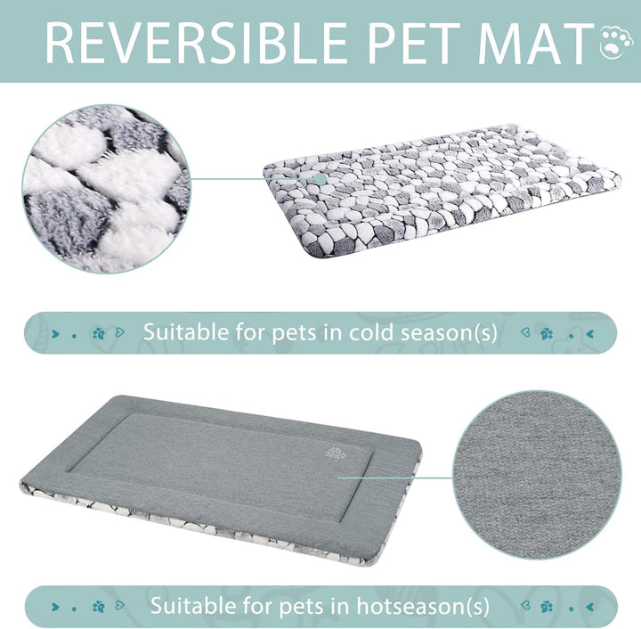 VANKEAN Hundekäfig-Matte, wendbares Hundekäfig-Pad (kühl und warm), maschinenwaschbar, für kleine bi
