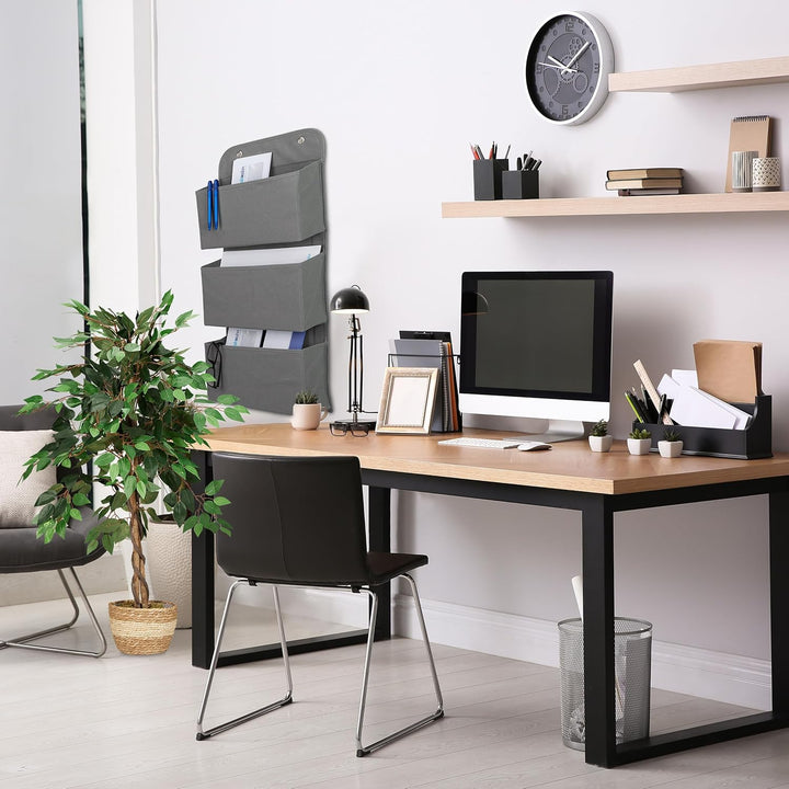 Relaxdays Hängeorganizer, 3 Fächer, Tür & Wand, Türregal mit Haken zum Einhängen, Bad, Flur, HBT: 75