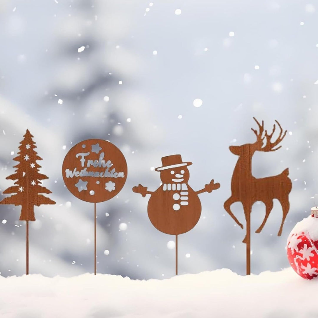 HUIKUANGEU Gartenstecker,11 Stück Gartendeko Rostoptik,Garten Roststecker Metall,Tolle Gartendeko au