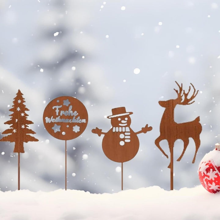 HUIKUANGEU Gartenstecker,11 Stück Gartendeko Rostoptik,Garten Roststecker Metall,Tolle Gartendeko au