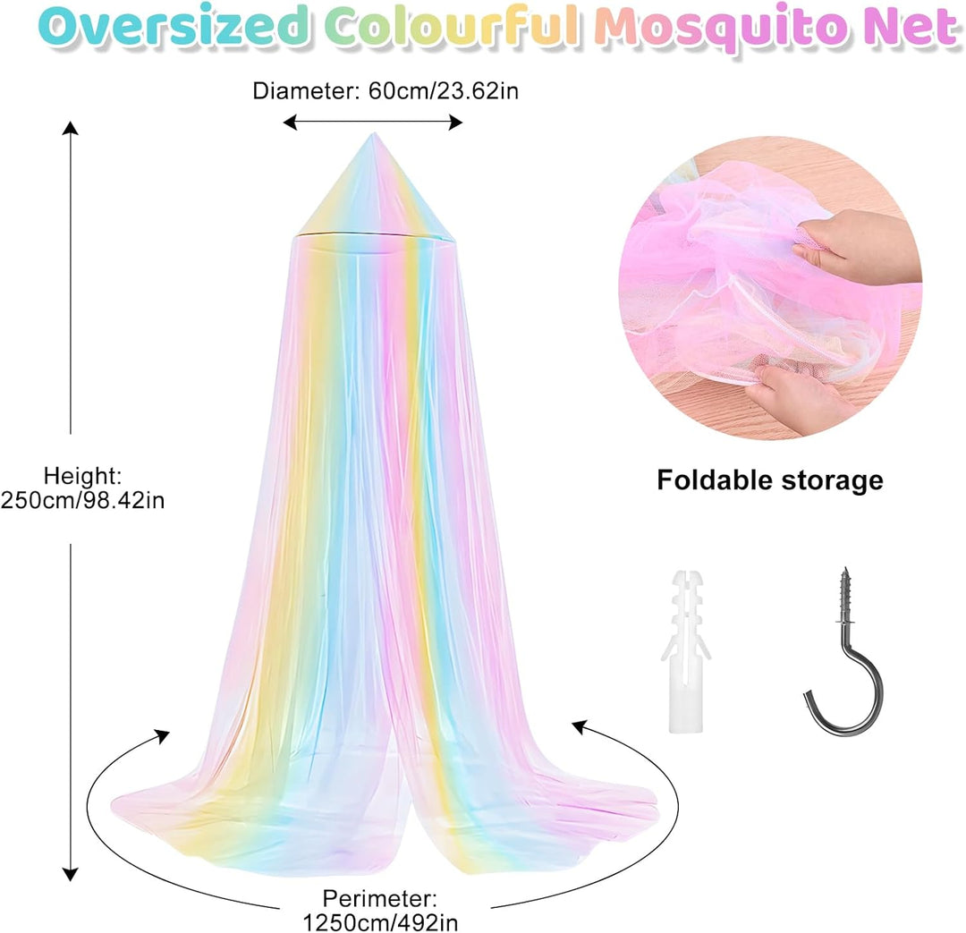 Apritsce Moskitonetz Bett, Betthimmel Mädchen, Regenbogen Baldachin für Doppelbett Einzelbett, Balda
