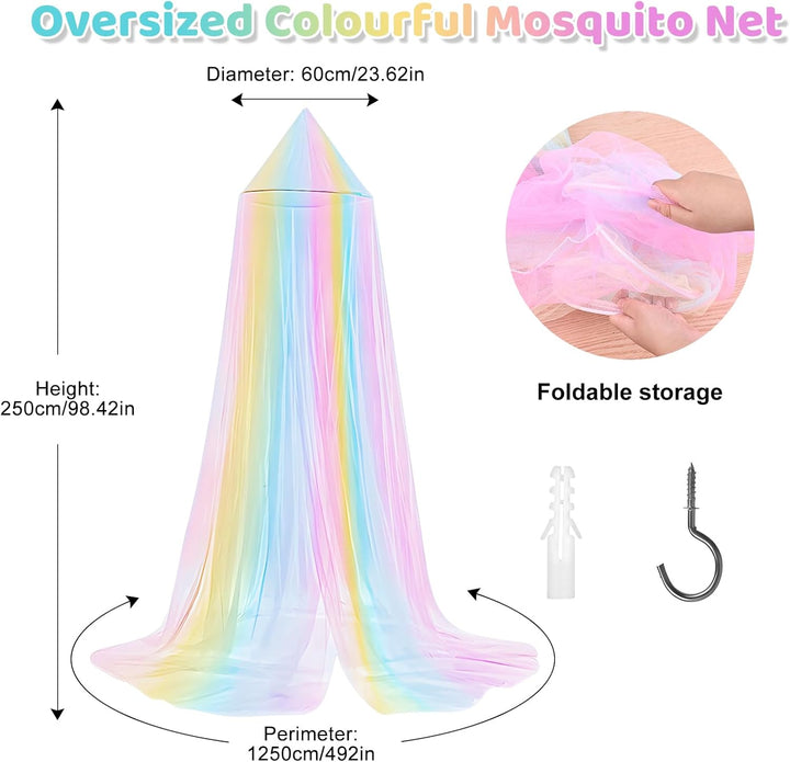 Apritsce Moskitonetz Bett, Betthimmel Mädchen, Regenbogen Baldachin für Doppelbett Einzelbett, Balda