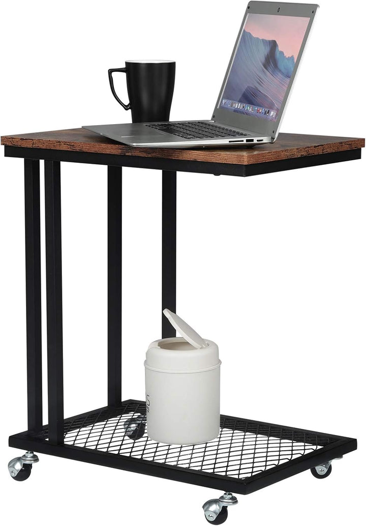 WOLTU Beistelltisch Kaffeetisch Couchtisch Sofatisch Nachttisch Betttisch Laptoptisch mit Rollen, Wo