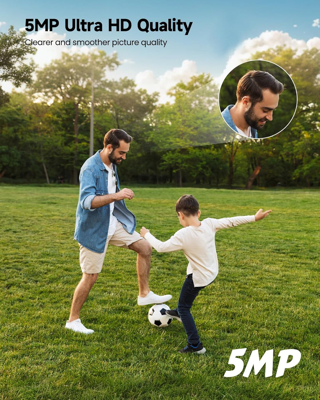 TOAIOHO 5MP Überwachungskamera Aussen Kamera Überwachung Aussen 2,4/5Ghz WLAN IP Kamera Outdoor Auss