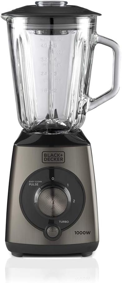 Black + Decker Standmixer, Puls-Funktion, Gefäss aus Kunststoff mit 1,5 l, 4-schneidige Edelstahlkli