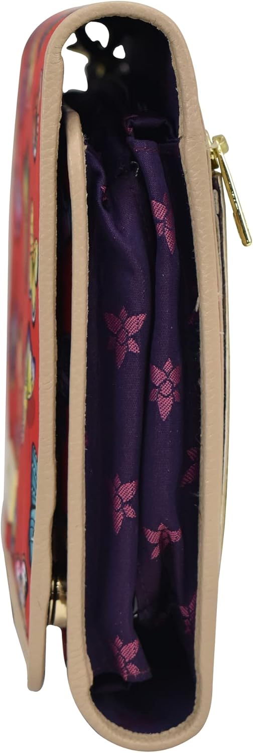 Anuschka Reise Organizer Mappe - Wanderlust Kollektion - Nylonstoff mit Leder Trim und Kunstdruck Bu