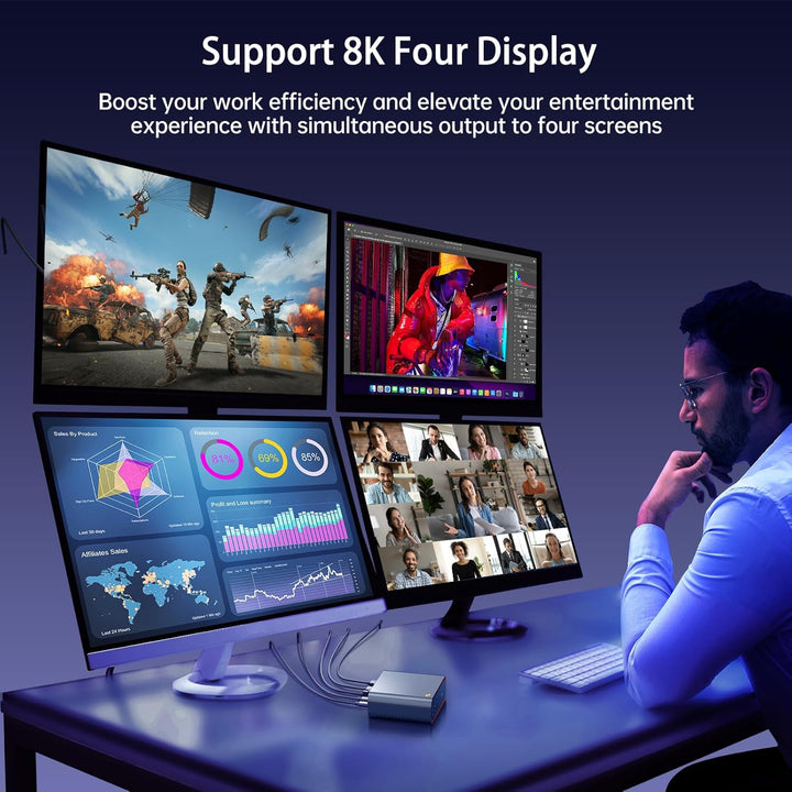 Sharevdi 12th Gen Mini PC, Mini Desktop PC with In-tel Core i5 12450H up to 4.40GHz(8 Cores 12 Threa