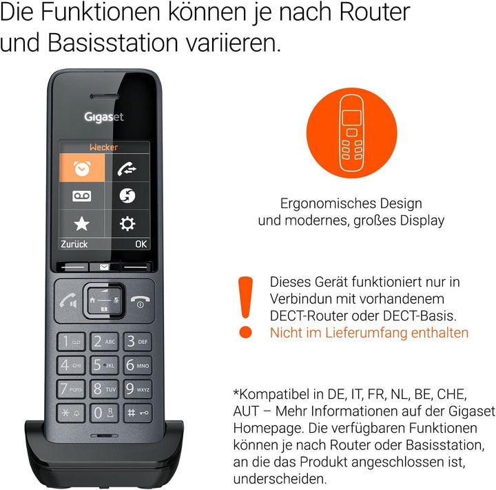 Gigaset Comfort 520HX Duo - 2 DECT-Mobilteile mit Ladeschale - Fritzbox-kompatiel - elegantes Schnur