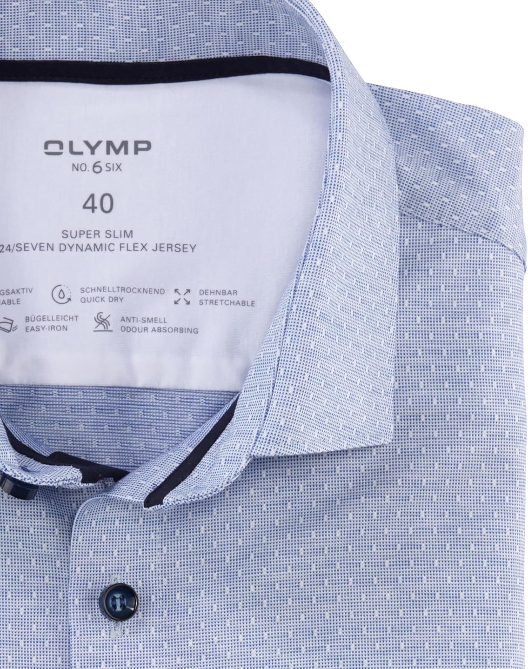 OLYMP Herren Businesshemd Langarm No. Six 24/Seven,Twill,super Slim,Modern Kent 38 Royal 19, 38 Roya