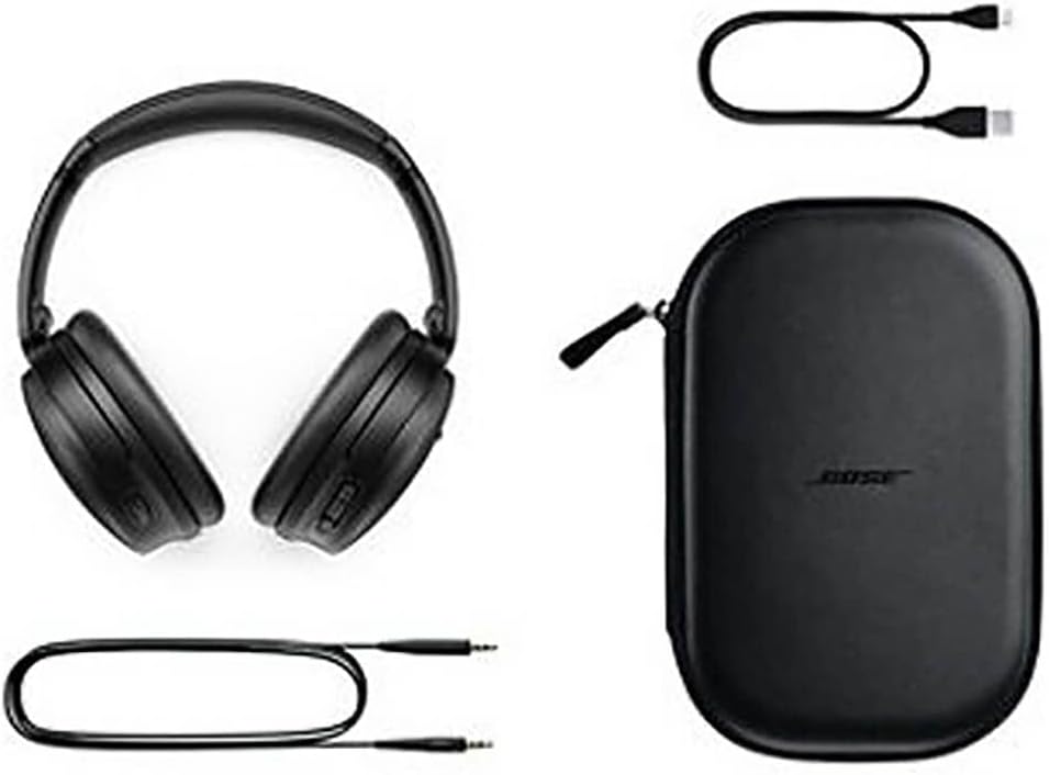 Bose QuietComfort 45 kabellose Noise-Cancelling-Bluetooth-Kopfhörer, Mikro, Einheitsgrösse, Schwarz