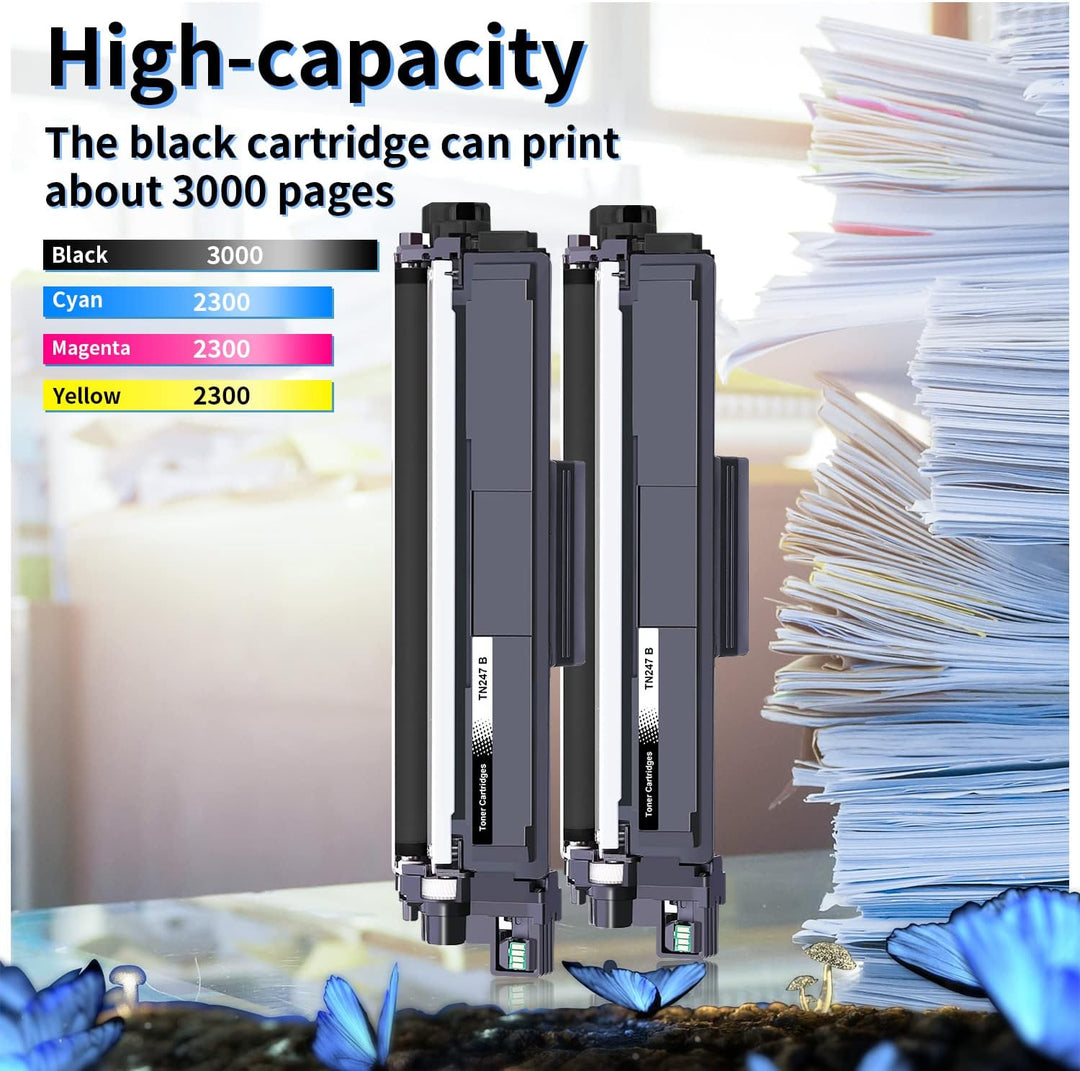 LOSMANN 2X Schwarz Toner Kompatibel für Brother TN-247 TN-243 für Brother MFC-L3770CDW MFC-L3750CDW