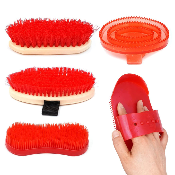 MUALROUS Pferdepflege-Kits 10-TLG Pferdereinigungs Set Pferdebürsten-Set Brush Putzzeug für Pferde S