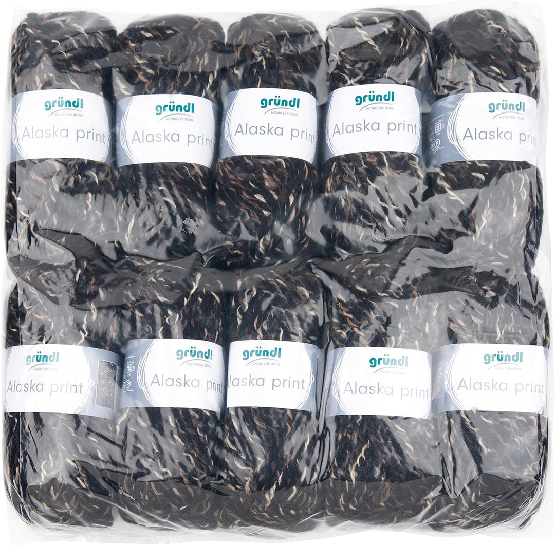 Gründl Alaska print (Strick- und Häkelgarn mit wollartigem Charakter aus 80 % Polyacryl und 20 % Wol
