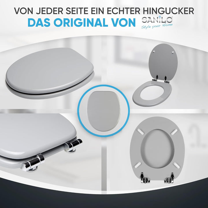 Sanilo WC-Sitz mit Absenkautomatik I Hochwertiger Toilettensitz aus Holz I Toilettendeckel in versch