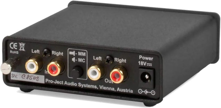 Pro Ject Phono Box Phono Vorverstärker Schwarz MM/MC Single, Single