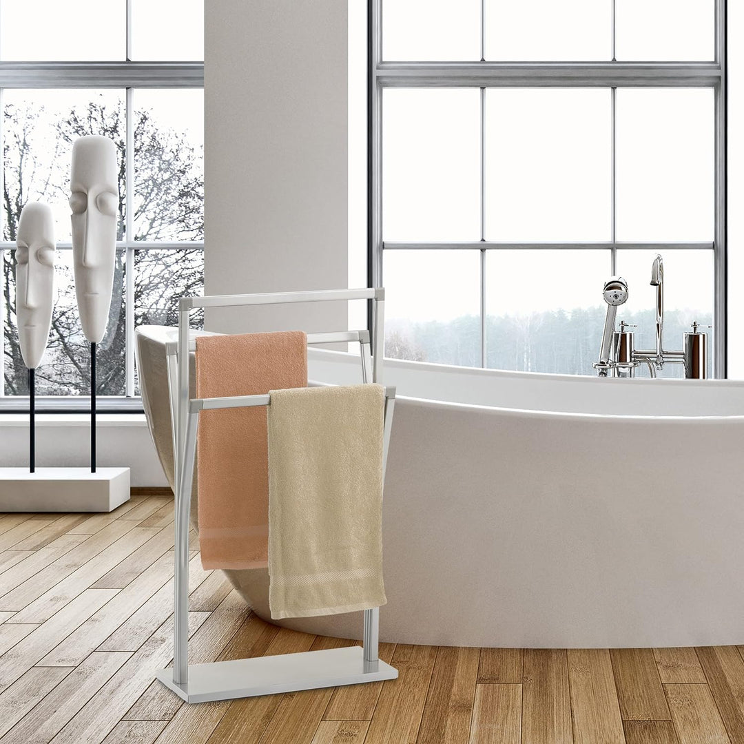 Relaxdays Handtuchständer dreiarmig, Handtuchhalter, HBT: 86,5 x 50 x 20 cm, Duschtuchhalter, für Ba
