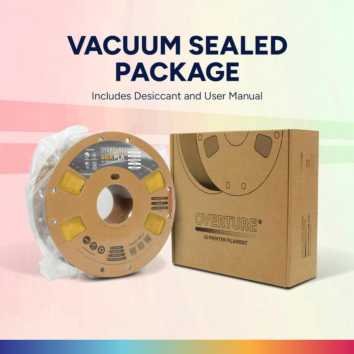 OVERTURE Silk PLA Zweifarbig Filament 1.75mm für 3D Drucker, 1kg Spule (2.2lbs), Massgenauigkeit +/-