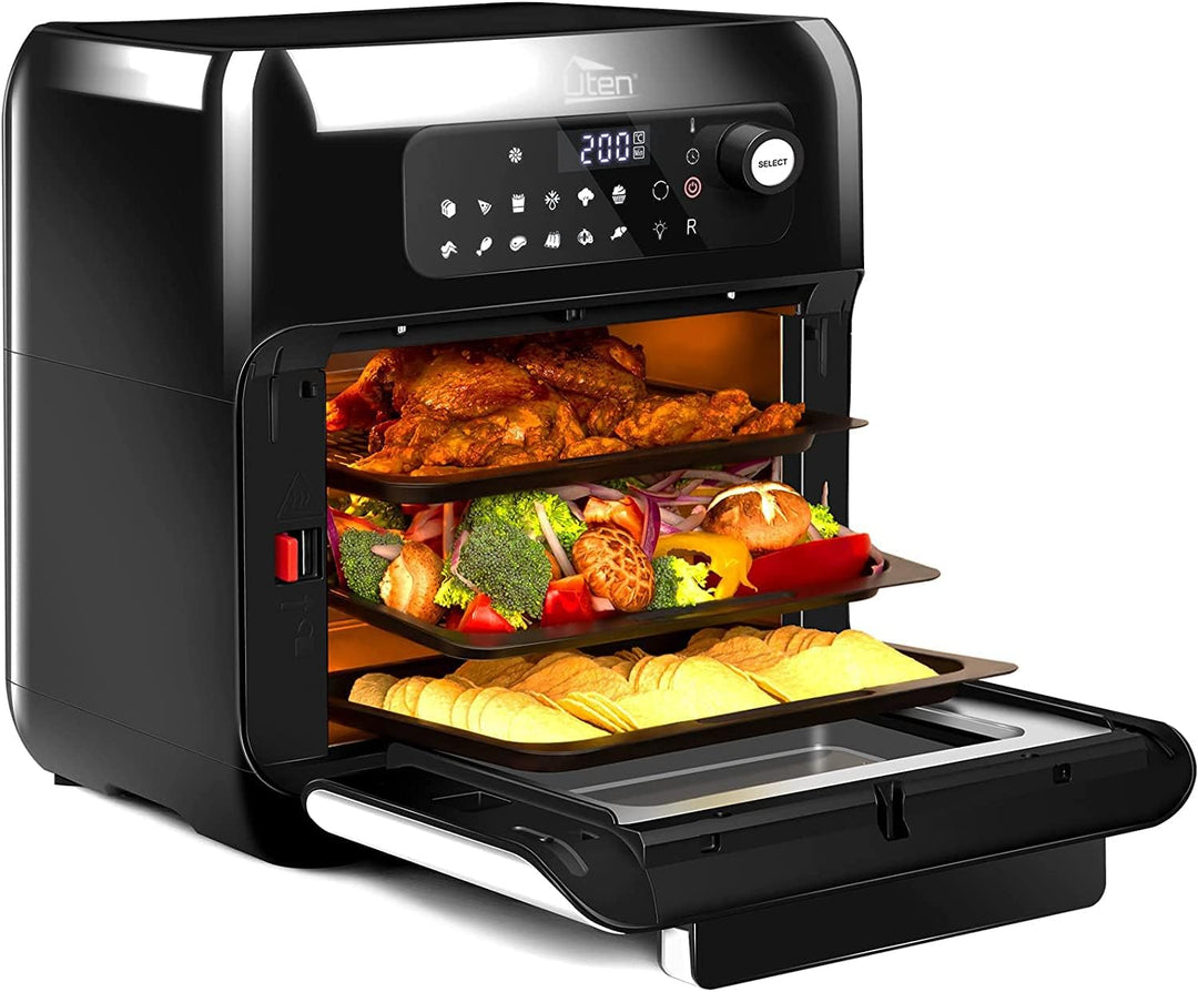 Heissluftfritteuse,10L Air fryer Fritteuse,Uten XXL Heissluft-ofen,12 in 1 Heissluftfritteuse mit di