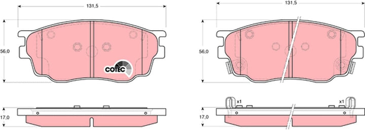TRW GDB3309 Bremsbelagsatz, Scheibenbremse - (4-teilig)