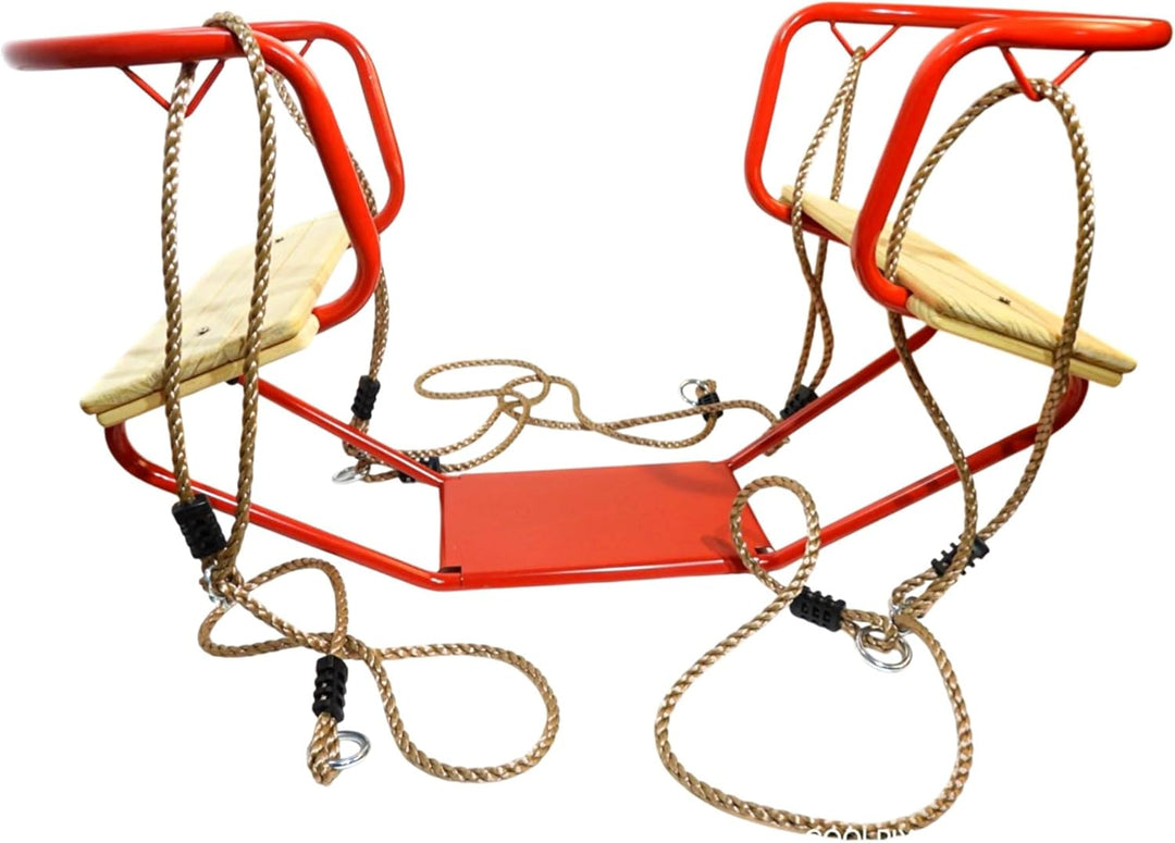 Loggyland Doppelschaukel Schiffsschaukel Schaukel für 2 Kinder (rot), Rot
