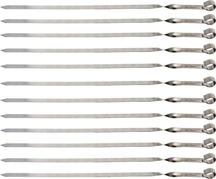 Olymp Edelstahl Schaschlikspiesse 60cm / 2mm Stärke / 1,5cm Breite/EXTRA STARK/Schampura Grillspiess