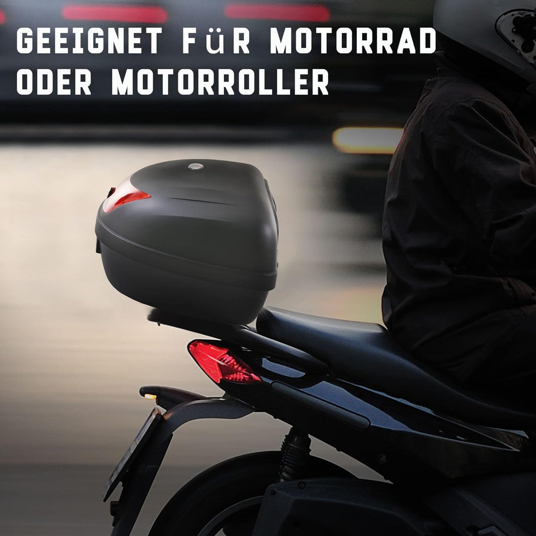HOMCOM Motorradkoffer, Rollerkoffer für Motorräder, Roller, Mofas und Quads, 48 L Helmkoffer, Topcas