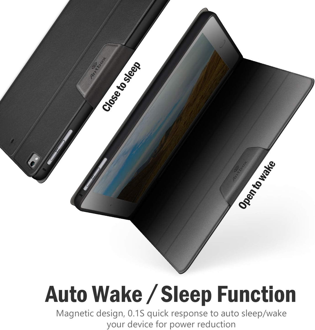 Antbox iPad 9.7 Zoll 2018/2017 Hülle mit Apple Pencil Halter Auto Schlaf/Wach Funktion PU Ledertasch