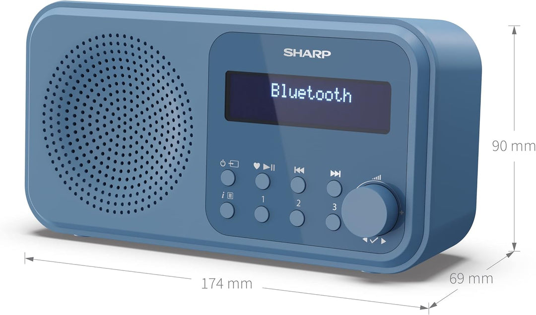 SHARP DR-P420 Portables Digitalradio (DAB/DAB+/FM mit RDS, USB, Bluetooth 5.0, 3,5mm Klinke Wecker-F