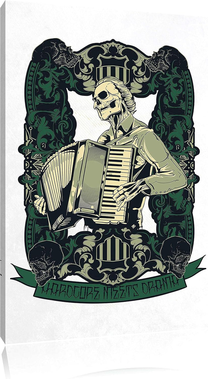 Hardcore meets Drama white Bild auf Leinwand, XXL riesige Bilder fertig gerahmt mit Keilrahmen, Kuns