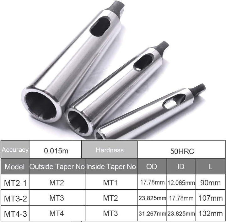 ATOPLEE 3 Stück Morsekegel Bohrbüchse Reduzierstück für Drehmaschine Fräsen(MT1 auf MT2,MT2 auf MT3,